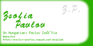 zsofia pavlov business card